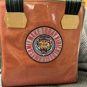 LIKE NEW Consuela  Adrian Tote Bag Purse Embroidered Bird Tiger Print